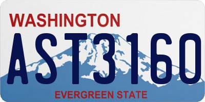 WA license plate AST3160