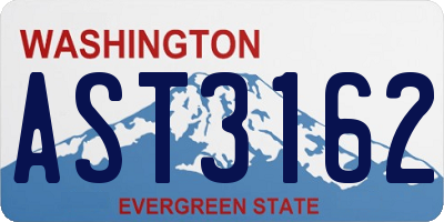 WA license plate AST3162