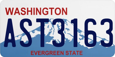WA license plate AST3163