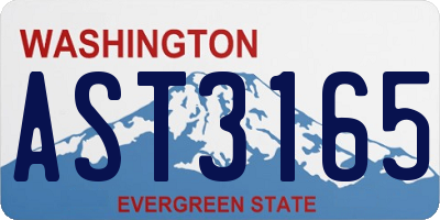 WA license plate AST3165