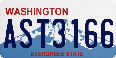 WA license plate AST3166