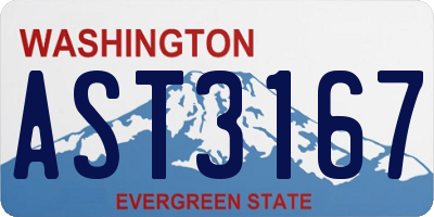 WA license plate AST3167