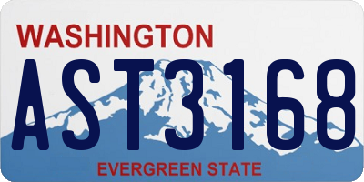 WA license plate AST3168