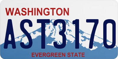 WA license plate AST3170