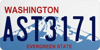 WA license plate AST3171