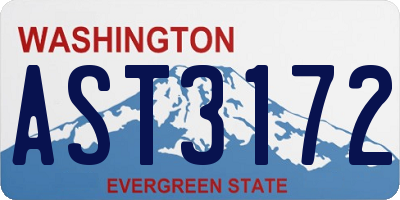 WA license plate AST3172