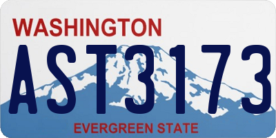 WA license plate AST3173