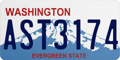 WA license plate AST3174