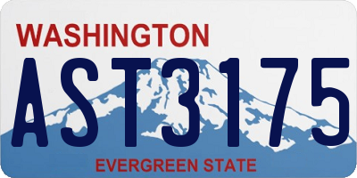 WA license plate AST3175