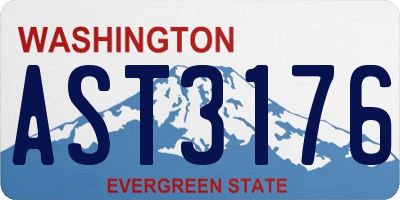 WA license plate AST3176