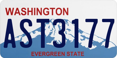 WA license plate AST3177