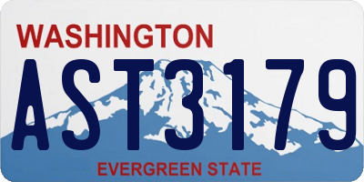 WA license plate AST3179