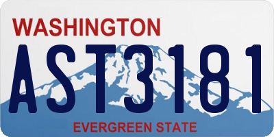 WA license plate AST3181