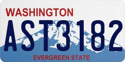 WA license plate AST3182