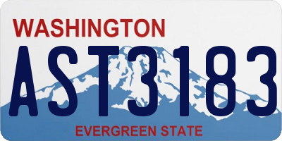 WA license plate AST3183