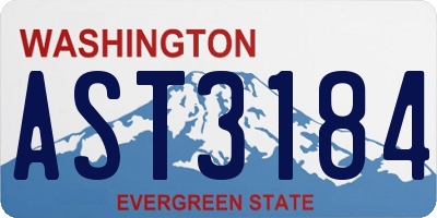 WA license plate AST3184