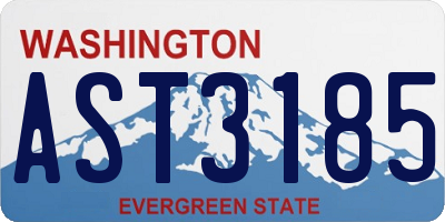 WA license plate AST3185