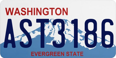 WA license plate AST3186