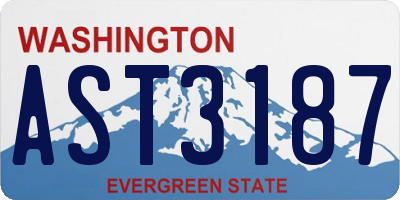 WA license plate AST3187