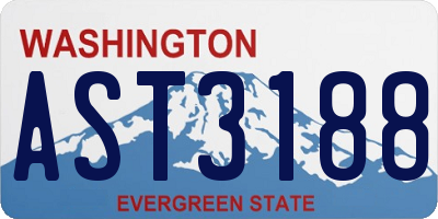 WA license plate AST3188