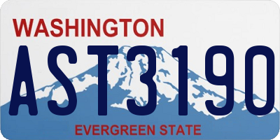 WA license plate AST3190