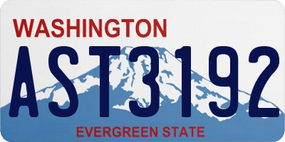 WA license plate AST3192