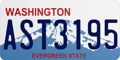WA license plate AST3195