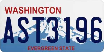 WA license plate AST3196