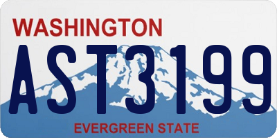 WA license plate AST3199