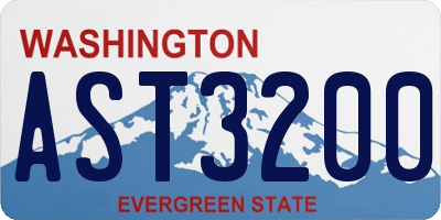 WA license plate AST3200