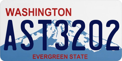 WA license plate AST3202