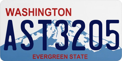 WA license plate AST3205
