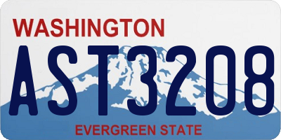 WA license plate AST3208