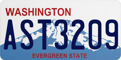 WA license plate AST3209