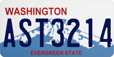 WA license plate AST3214
