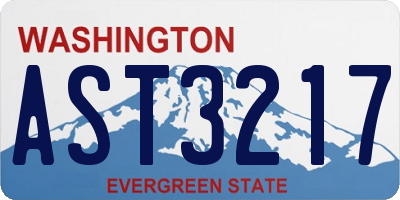 WA license plate AST3217