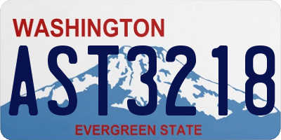 WA license plate AST3218