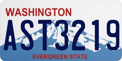 WA license plate AST3219