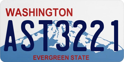 WA license plate AST3221