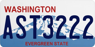 WA license plate AST3222
