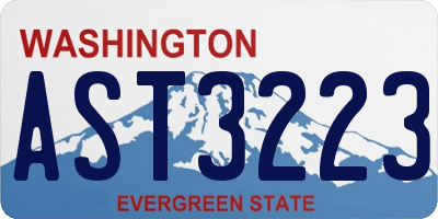WA license plate AST3223
