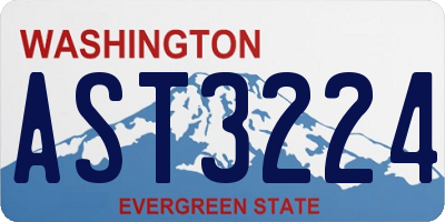 WA license plate AST3224