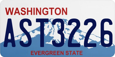 WA license plate AST3226