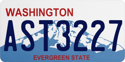 WA license plate AST3227