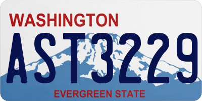 WA license plate AST3229