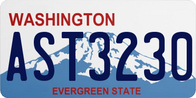 WA license plate AST3230