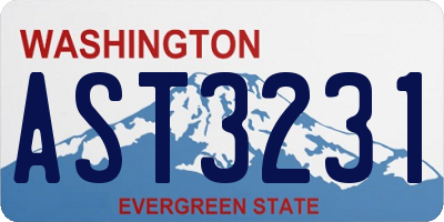 WA license plate AST3231