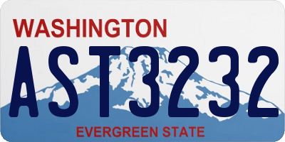 WA license plate AST3232