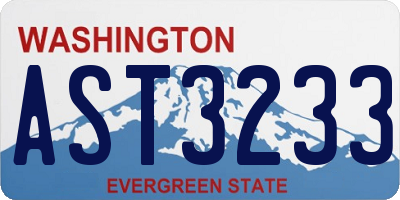 WA license plate AST3233