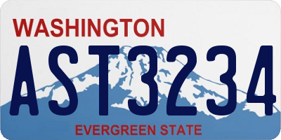 WA license plate AST3234